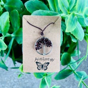 Garnet Tree Of Life Car Charm